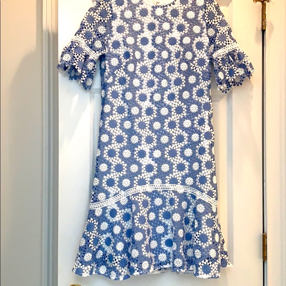 Beautiful ladies blue and white dress